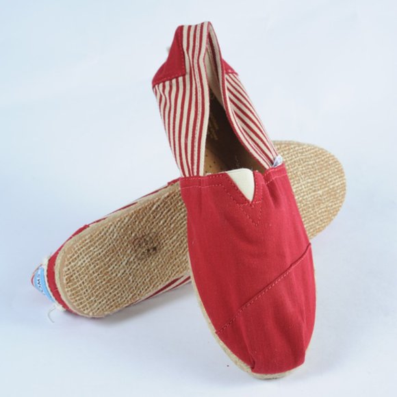 Toms Shoes - Toms Alpargata Canvas Striped Slip On Size 11